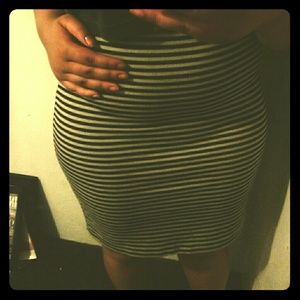 Striped Bodycon Skirt