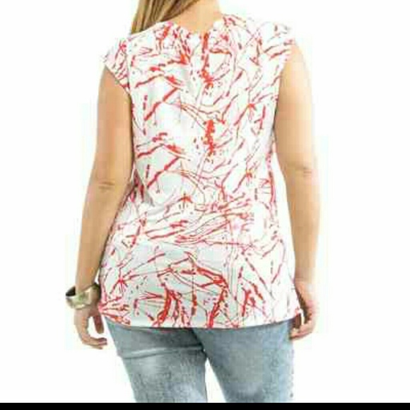 NEW RED & WHITE PLUS SIZE TOP - Picture 4 of 4