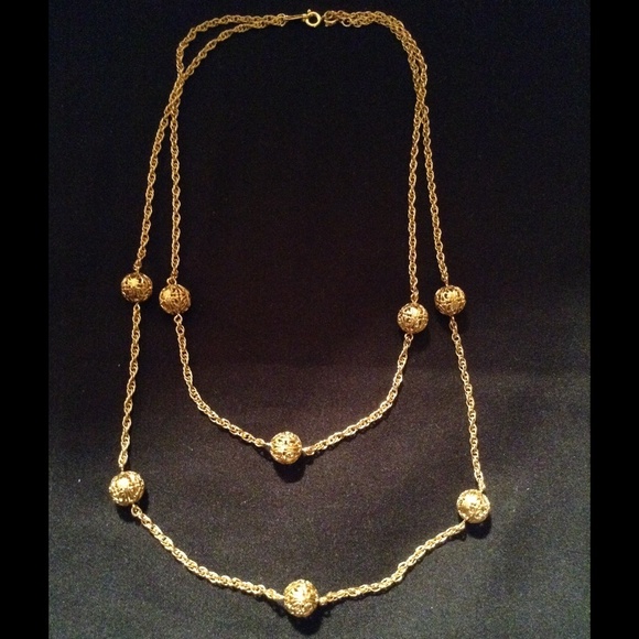 Classic Gold Tone Multi Strand Necklace