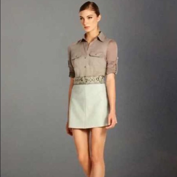 NWT BCBG Grey Faux Leather Skirt