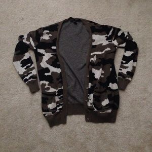 green camo cardigan