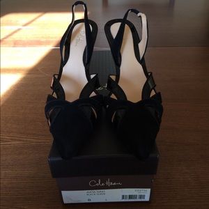 Cole Haan Size 8 black sling backs.
