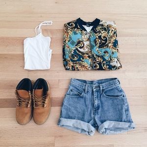 Scarf Print Retro Jacket