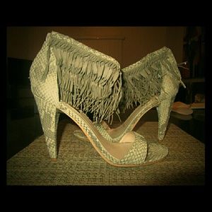 H by halston Snake Print Heels