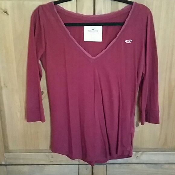 Hollister Tops - *2 HOUR SALE*HOLLISTER Maroon 3/4 sleeve top