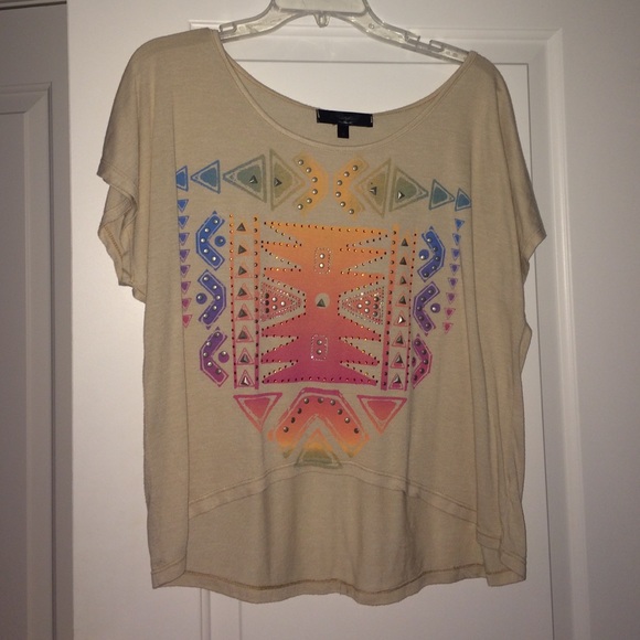 Aztec Print Flowy Shirt