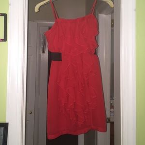 Forever21 red ruffle dress size medium