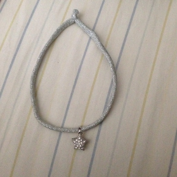 silver glitter choker with star charm - Picture 1 of 4
