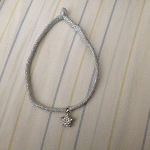 silver glitter choker with star charm