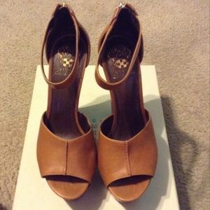 LIMITED TIME ONLY Vince Camuto Brown Leather Wedge