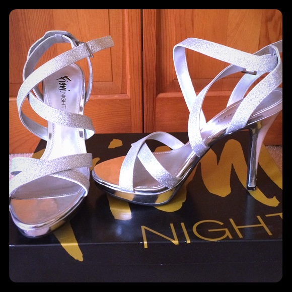 Silver sparkly heels