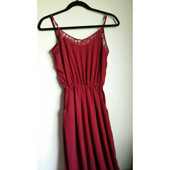 Long burgundy romper