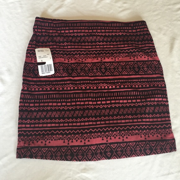 Short Burgundy/Black Tribal Skirt!