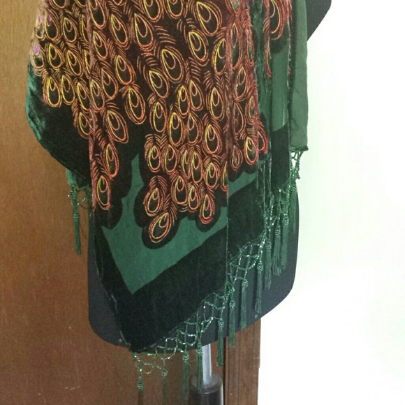 brilliant velvet chiffon scarf shawl bird motif os from s closet on poshmark brilliant velvet chiffon scarf shawl bird motif os from s closet on poshmark