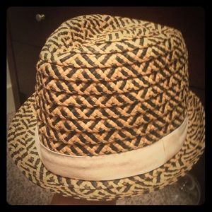 NWT brown/tan fedora with off white ribbon!