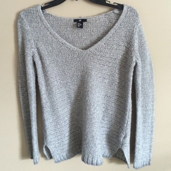 Gray vneck sweater