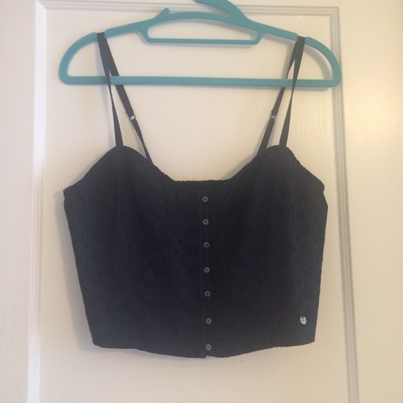 A&F Navy Blue Bralette / Cropped Shirt