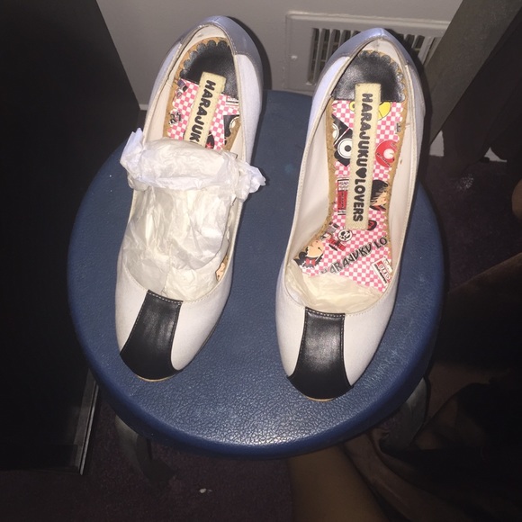 Harajuku Lovers Cork Platform Heels.