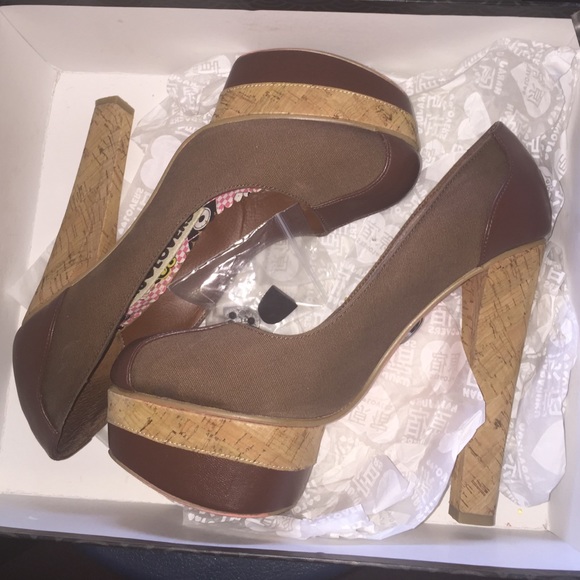 Harajuku Lovers Cork Platform Heels