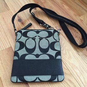 Coach satchel, black and grey, hardly used