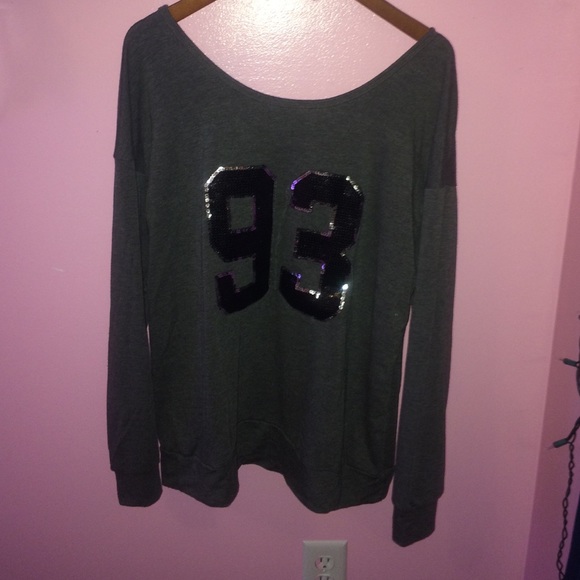 Off the shoulder open back sweater
