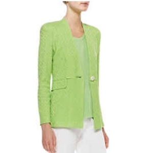 Misook green textured jacket 20w