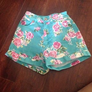 Pac Sun floral high wasted shorts