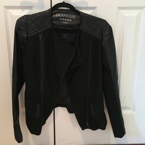 BLANKNYC Vegan Black Leather and Wool Jacket