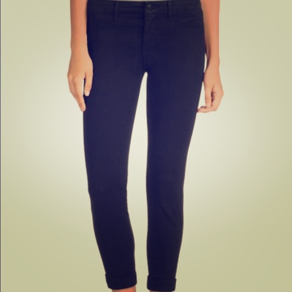JBrand Luxe Satin Black cropped Jean