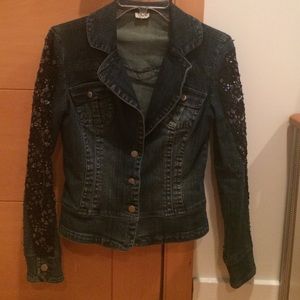 Cache Denim Embellished Jacket