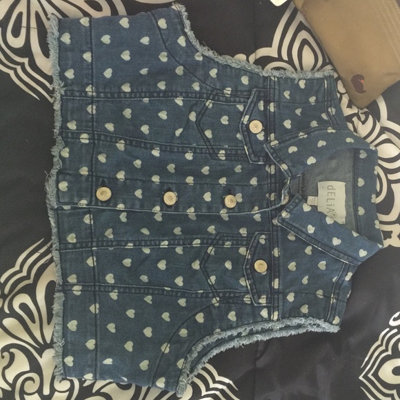Delia's rare denim vest with hearts