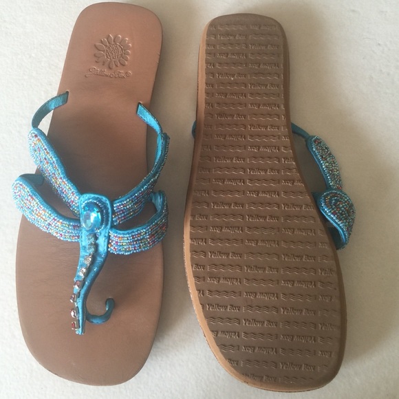 Sz 8 yellow box leather sandals. Really pretty