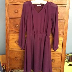 Plum long sleeve dress