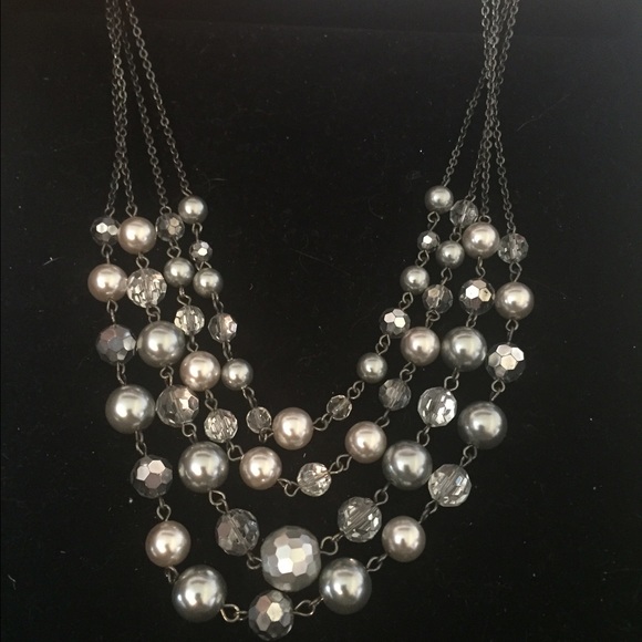Gray Pearl like bead necklace
