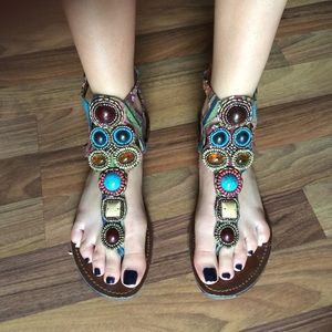Gently worn Steve Madden Boho gem sandals