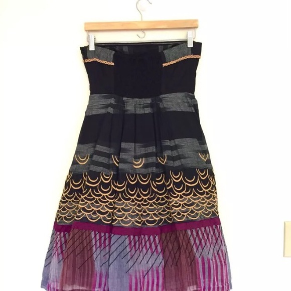 FLOREAT Anthropologie Dress Vintage Strapless sz 4 - Picture 4 of 4