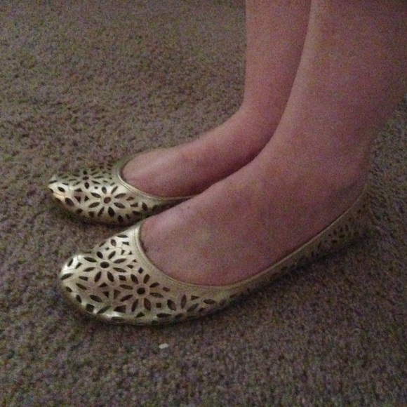 Gold ballet flats - Picture 2 of 3