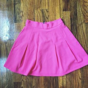 Hot Pink pleated skirt
