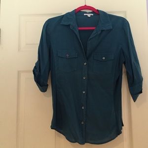 James Perse Sheer Slub Panel Shirt