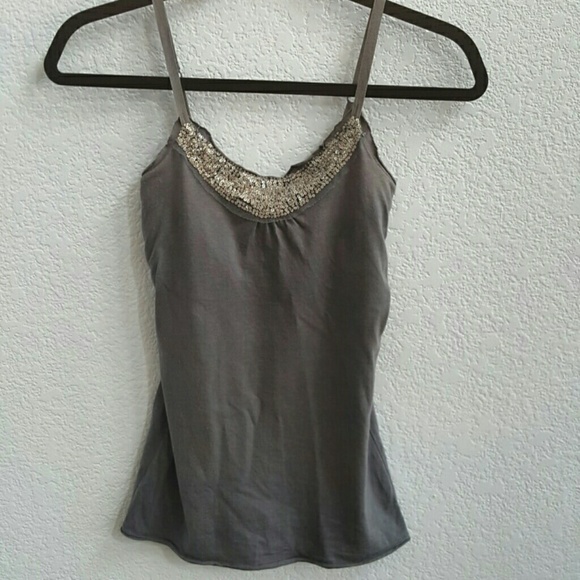 Beaded Dark Grey Tank