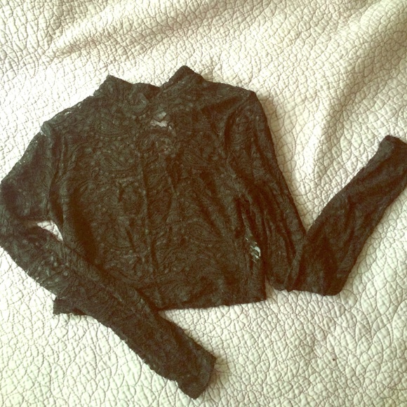 Topshop Victorian style cropped lace shirt!