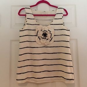 Kate Spade Ivory/Black Striped Blouse