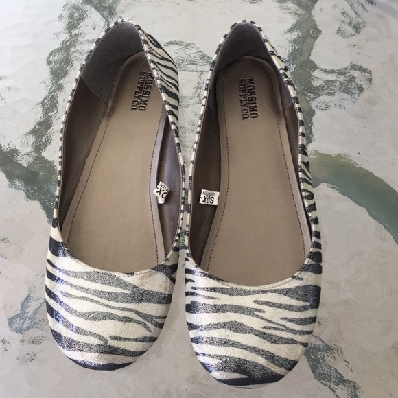 Zebra print slip ons
