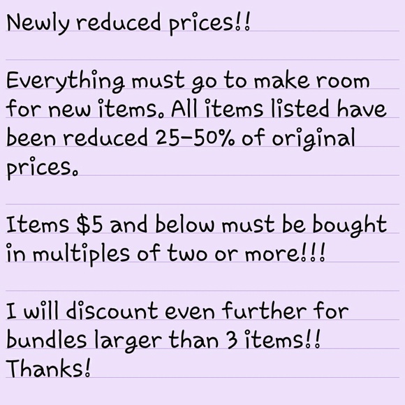 Newly reduced prices!!!