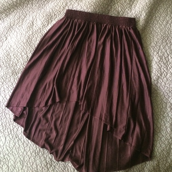 Topshop burgundy high low skirt