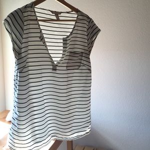 Striped Banana Republic silky tee.