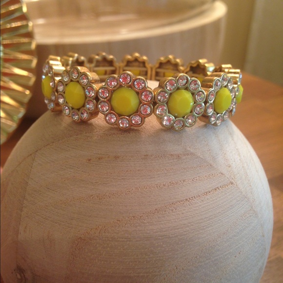 J.crew stretch bracelet yellow and crystal - Picture 2 of 3