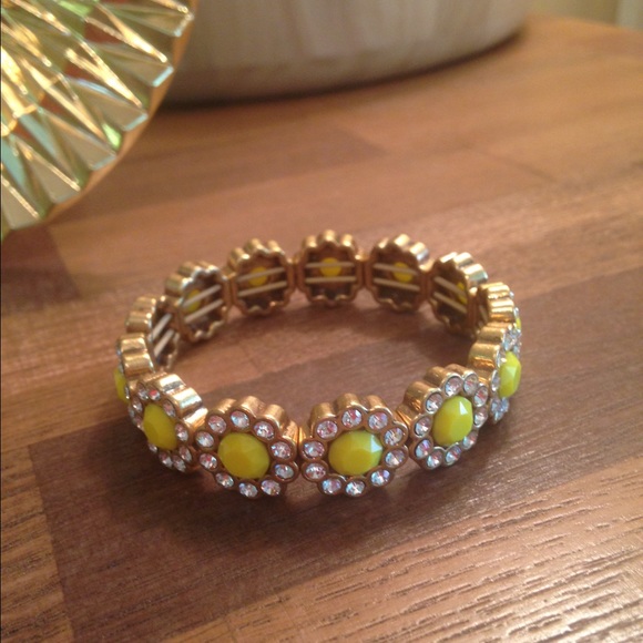 J.crew stretch bracelet yellow and crystal - Picture 3 of 3
