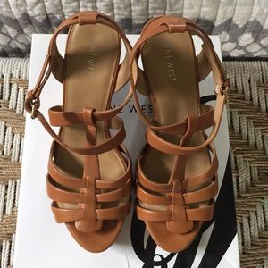 Nine West Tan Leather Sandals