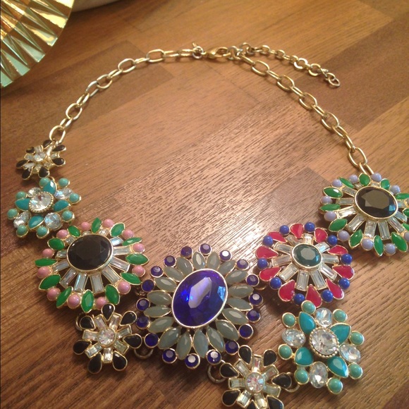 J.Crew floral garland statement multicolor crystal